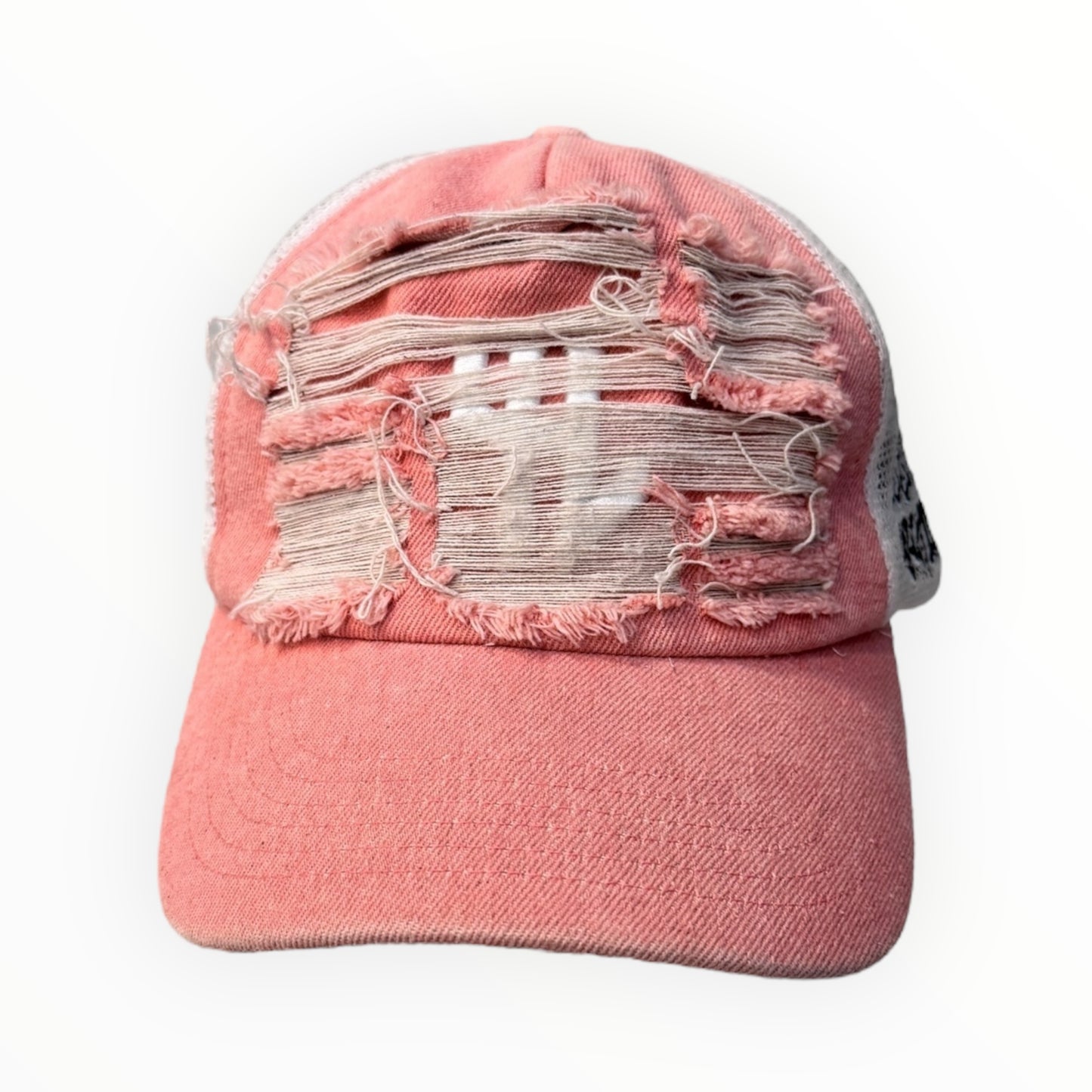 PINK DISTRESSED TRUCKER