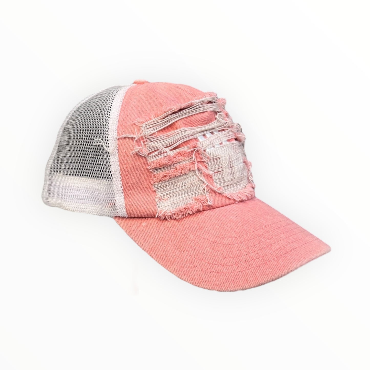 PINK DISTRESSED TRUCKER